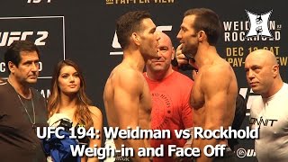 UFC 194 Middleweight Champ Chris Weidman vs Luke Rockhold Weighin and Face Off [upl. by Nylrehs415]