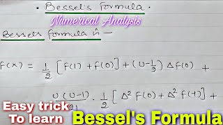 Bessels Formula in Hindi  Numerical Analysis [upl. by Itoc796]