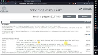 Como ver multas  pagar el refrendo de autos  motos Jalisco 2023 [upl. by Abbye305]