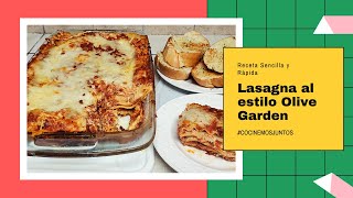 🍽 LasagnaLasaña al estilo Olive Garden  Receta Fácil y Rápida 🤤 [upl. by Inaffit211]