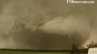 EXTREME upclose HD footage of violent milewide tornado northwest of Salina KS [upl. by Meehaf381]