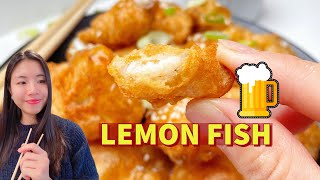 𝐂𝐡𝐢𝐧𝐞𝐬𝐞 𝐂𝐫𝐢𝐬𝐩𝐲 𝐋𝐞𝐦𝐨𝐧 𝐅𝐢𝐬𝐡🍋🐟柠檬鱼  🍺Beer Batter Fish  Chinese Lemon Fish [upl. by Airetnohs]