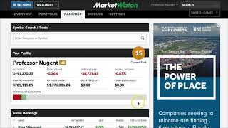 MarketWatch Trading Game for Oct 2018 [upl. by Olimac]