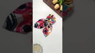 Printed Pigtail hair scrunchies 😍trending youtubeshorts fashion handmadescrunchie diy [upl. by Ydissak645]