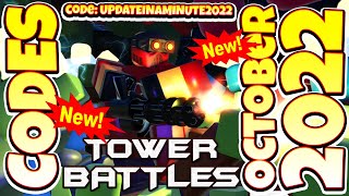 2022 ALL SECRET CODES Roblox Tower Battles NEW CODES ALL WORKING CODES [upl. by Anaujahs417]