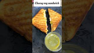 Cheesy veg sandwich cafe style veg grill sandwich super Easyshorts youtubeshorts [upl. by Lerim702]