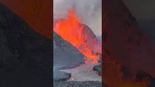 Eruption of the Geldigaladur volcano 03 shorts geldingadalur volcano iceland AventureVolcans [upl. by Eiba391]