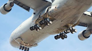 Super Complex US C5 Galaxys 28Wheel Landing Gear in Action [upl. by Bowman98]