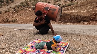 Documentary about the life of Iranian nomadic father and his little baby in the mountains [upl. by Aicena]