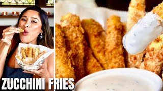 ONE CARB KETO ZUCCHINI FRIES How To Make Zucchini Fries Recipe [upl. by Leamiba]