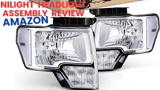 quotNilight Headlight Assembly Review amp Install for 20092014 Ford F150  Chrome Housing Clear Lensquot [upl. by Gasper]