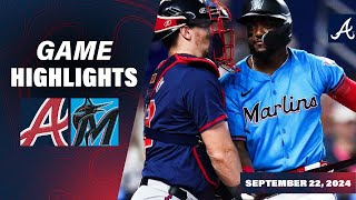 Braves vs Marlins Game Recap 92224  MLB Highlights  Atlanta Braves [upl. by Auohc]