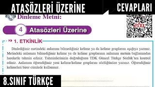 ATASÖZLERİ ÜZERİNE Metni Cevapları  8Sınıf Türkçe Ders Kitabı Sayfa113114115 Ferman yayınları [upl. by Aihsenad811]