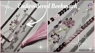 Floral Embroidered Ornament  Beaded Bookmark  Luneville Embroidery  Threadwork [upl. by Powe]