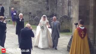 The Queen attends Alexandra Knatchbulls wedding in Romsey Abbey [upl. by Armelda]