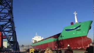 Lauching  Tewaterlating Ms Arklow Bridge  Bodewes Shipyards [upl. by Halyahs640]