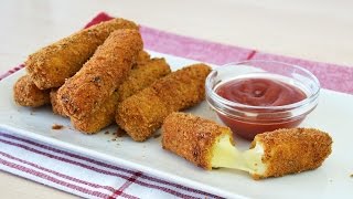 How to Make Mozzarella Sticks  Homemade Fried Mozzarella Cheese Sticks Recipe [upl. by Noled]