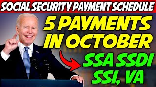 Social Security 5 Payments Schedule For October 2023 SSI SSDI SSA VA included [upl. by Wileen]