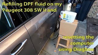 Peugeot 308 SW refilling DPF fluid and resetting the computer using Diagbox [upl. by Maye611]