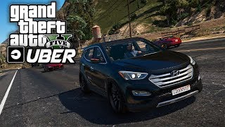 GTA V UBER  TRABALHANDO COM A HYUNDAI SANTA FÉ [upl. by Aned]