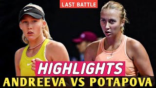 Anastasia Potapova vs Mirra Andreeva Highlights  Monastir Open 2022 [upl. by Nerhe]