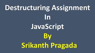 How to use Destructuring Assignment in JavaScript [upl. by Raleigh361]