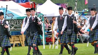 Stirling amp District Schools Pipe Band  Bridge of Allan Highland Games 2023  Scotland [upl. by Annawd]