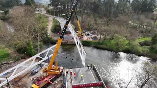 NUEVO PUENTE EN PONTEARNELAS IZADO DE CELOSIAS [upl. by Refinne]