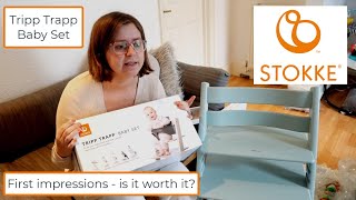 FIRST IMPRESSIONS  Stokke Tripp Trapp Baby Set UK 2021 [upl. by Nuavahs369]