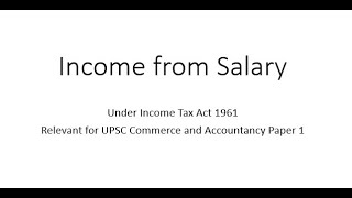 Income from Salary under Income Tax [upl. by Julienne]