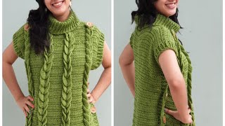 The Braided Poncho Vest Step by Step Tutorial of Crochet [upl. by Weber]