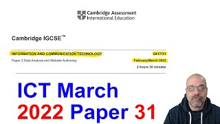 2022 March Paper 31 Cambridge 0417 ICT IGCSE [upl. by Acired]