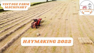 THE BEST HAYMAKING VIDEO OF 2022 USING VINTAGE FARM MACHINERY  Baling with New Holland 68 Baler [upl. by Aizan]