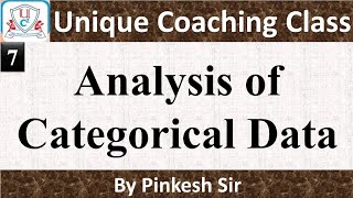 Analysis of Categorical Data  Part 7  Stat  FYBcom  Vnsgu  By Pinkesh Sir [upl. by Acinemod]