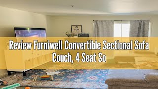 Review Furniwell Convertible Sectional Sofa Couch 4 Seat Sofa Set for Living Room UShaped Modern [upl. by Chelsey]