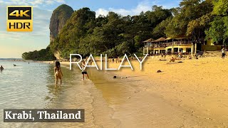 KRABI Railay Bay quotEvening Walk On Phra Nang Cave Beach One Of Most Beautiful Beachquot 4K HDR [upl. by Anayd]