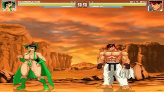 SHIN RYU vs MOONDRAGON  High Level Gameplay  Street Fighter Mugen [upl. by Hodess]