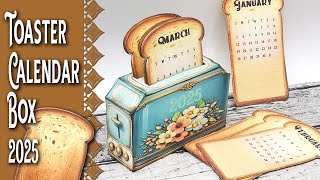 Toaster Calendar Paper Box Printable Tutorial [upl. by Ellehcear]