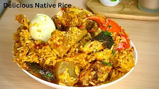 How to Make Nigerian Native Jollof Rice Easy Recipe Nigerian Palm Oil Rice [upl. by Otti]