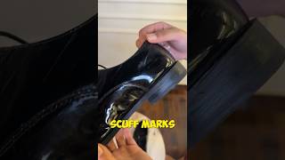 Best way to remove scuff marks from patent leather shoes 👞 shoecleaning shoehacks patentleather [upl. by Hadwin]