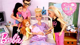 Barbie amp Ken Doll Family Have a New Baby Story [upl. by Korfonta]