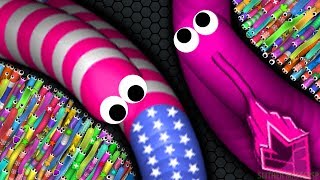 Slitherio 002 Strong Bad Snakes Skin Hacked vs 722277772 Snakes Epic Slitherio Gameplay [upl. by Enywtna948]