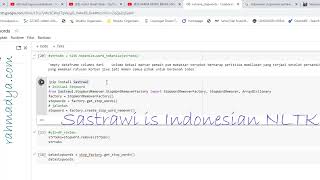 Stopwords remove using Sastrawi Python Library [upl. by Yetta266]
