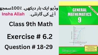 General Math Class 9 Chapter 6 Exercise 62 Qs 1829  Class 9 Arts Maths Chapter 6 Exercise 62 [upl. by Lirbij]