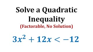 Solve a Quadratic Inequality Less Than Factorable a not 1 No Solution [upl. by Kacey]