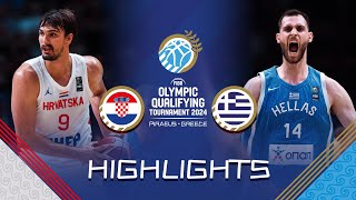 Final Croatia 🇭🇷 vs Greece 🇬🇷  Highlights  FIBA OQT 2024 Greece [upl. by Ppik970]