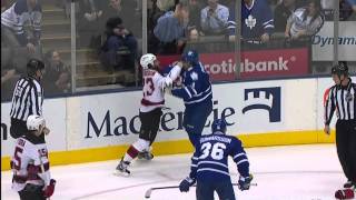 Dion Phaneufs Hit on Zach Parise and Fight vs David Clarkson  Feb 21st 2012 HD [upl. by Marfe]