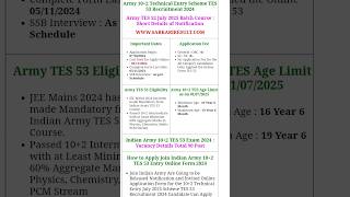 Army 102 Technical Entry Scheme TES 53 Recruitment 2024 [upl. by Erapsag]