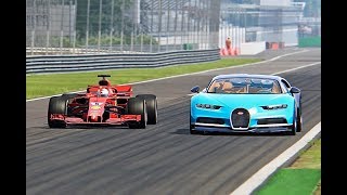 Bugatti Chiron vs Ferrari F1 2018  Monza [upl. by Okechuku]