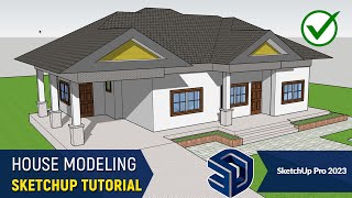 ✅ How to Design Build or Create a House in SketchUp Pro 2024 3 Bedroom House [upl. by Ennaeel914]